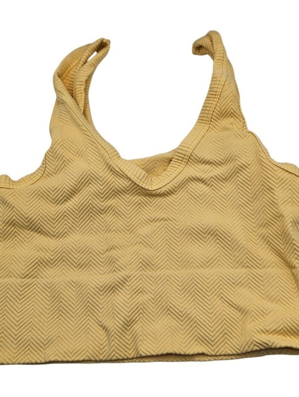 Sunkissed Coconut Womens Sz M Longline Bralette Bra Yellow Ribbed